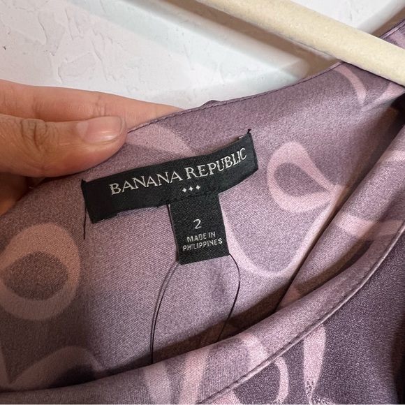 BANANA REPUBLIC Bow Print One Shoulder Mini Dress. Size 2 - Picture 5 of 8